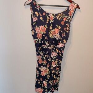 Open Back Navy Floral Dress Ptp19-21”